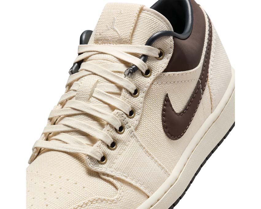 Air Jordan 1 Low Premium Pale Ivory / Baroque Brown - Off Noir IB8058-110
