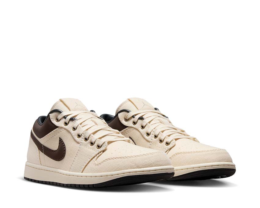 Air Jordan 1 Low Premium Pale Ivory / Baroque Brown - Off Noir IB8058-110