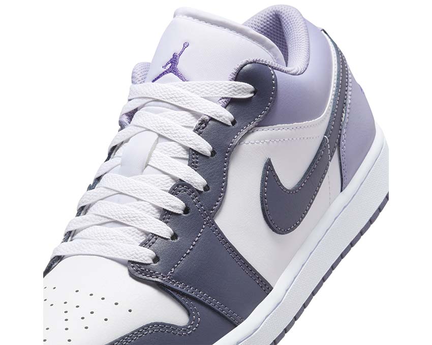 Air Jordan 1 Low White / Indigo Haze - Dark Blue Grey 553558-145