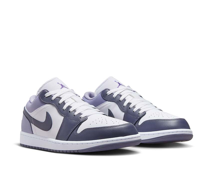 Air Jordan 1 Low White / Indigo Haze - Dark Blue Grey 553558-145