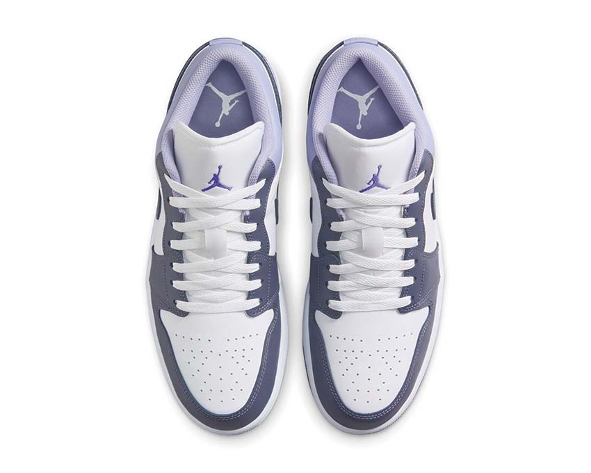 Air Jordan 1 Low White / Indigo Haze - Dark Blue Grey 553558-145