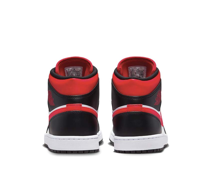Air Jordan 1 Mid Black / Fire Red - White 554724-079