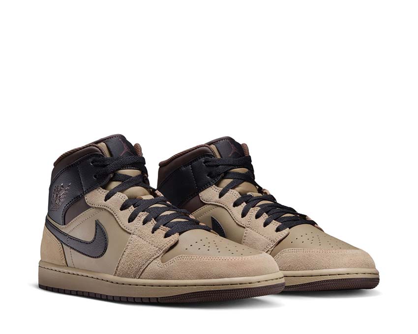 Air Jordan 1 Mid Khaki / Black - Baroque Brown HV6422-200