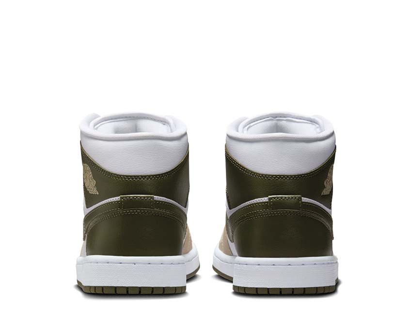 Air Jordan 1 Mid W White / Medium Olive - Rattan BQ6472-120