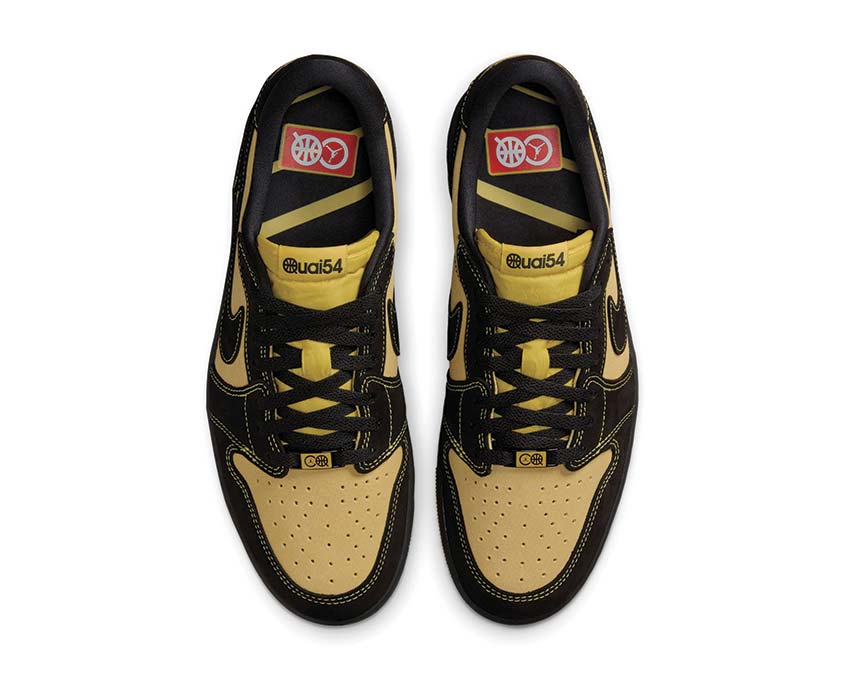 Air Jordan 1 Retro Low Quai 54 Black / Tour Yellow - Chile Red  IB8836-007