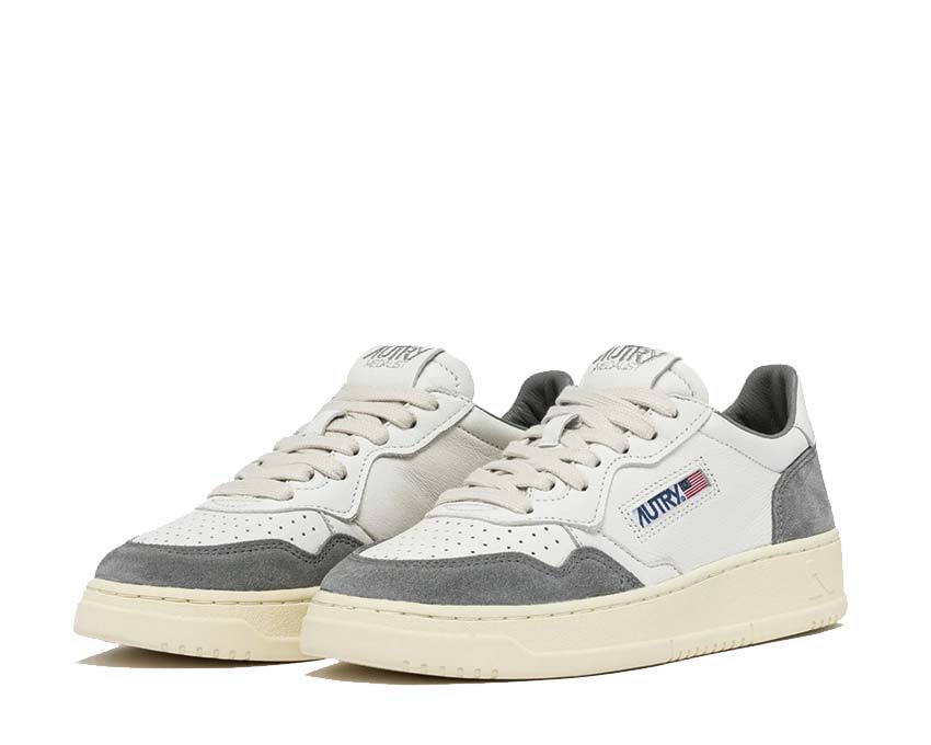 Autry Medalist Low  Goat / Suede - Wht Grey AULMGS37