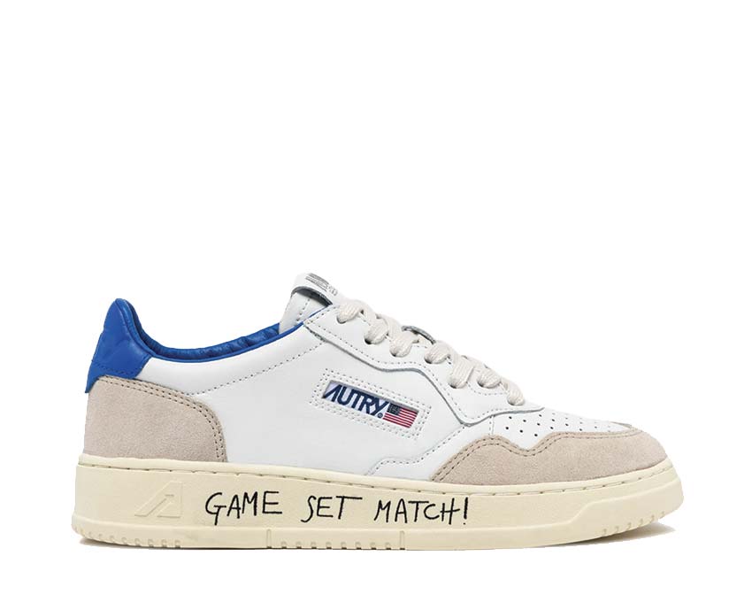 Autry Medalist Low  Match / Suede White - Plblue AULMMA06