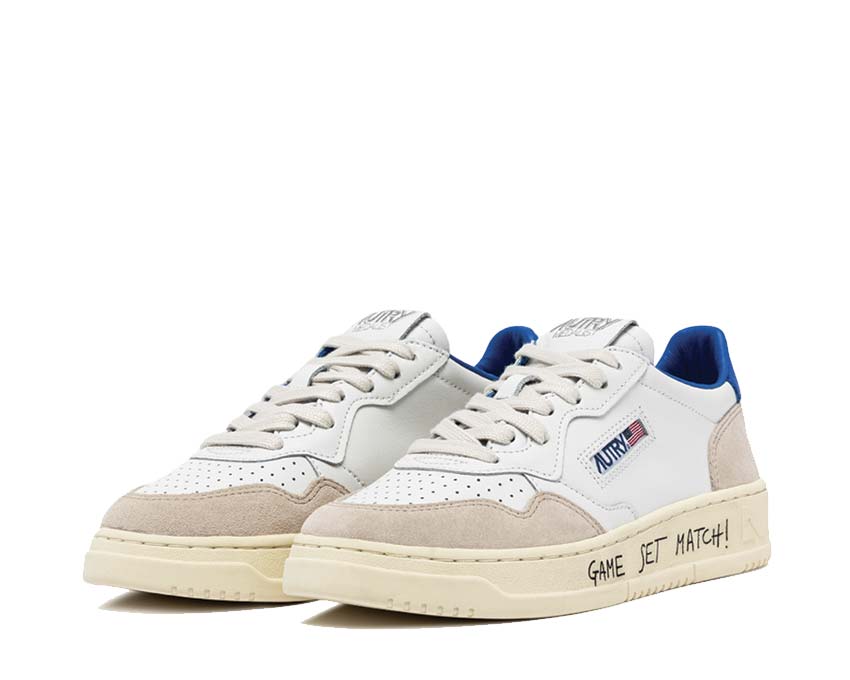 Autry Medalist Low  Match / Suede White - Plblue AULMMA06