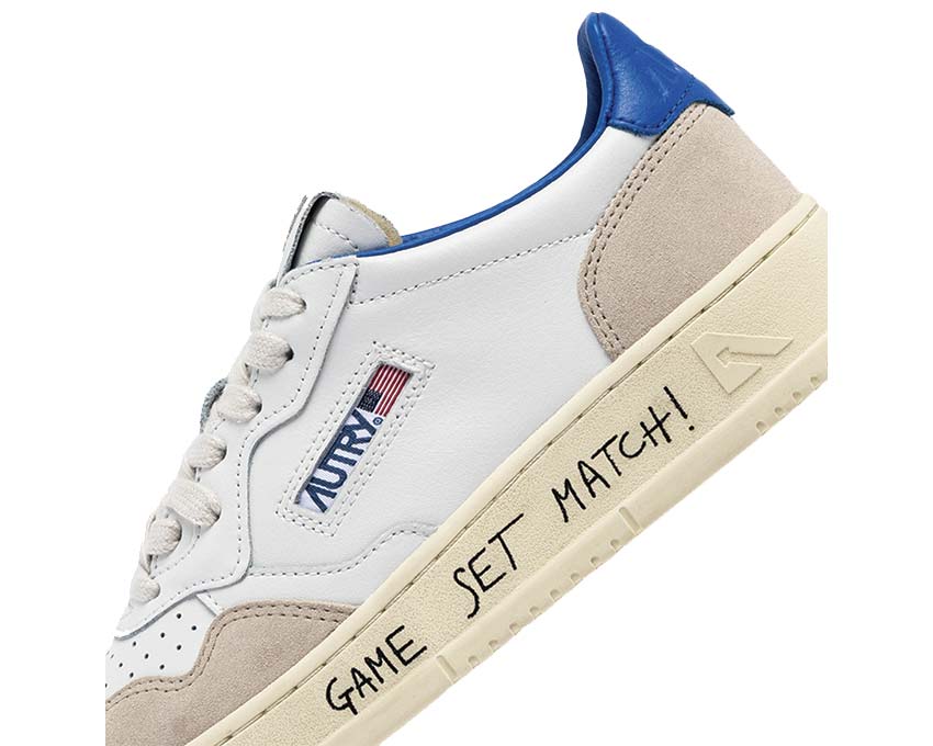Autry Medalist Low  Match / Suede White - Plblue AULMMA06