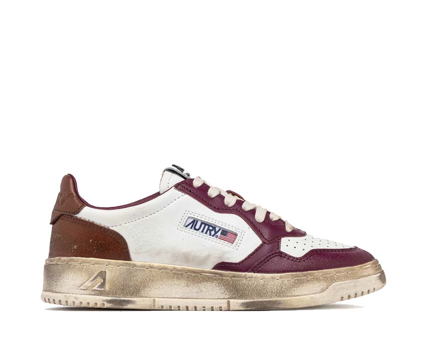 Autry Super Vintage Low Leat Raspberry Men | NOIRFONCE