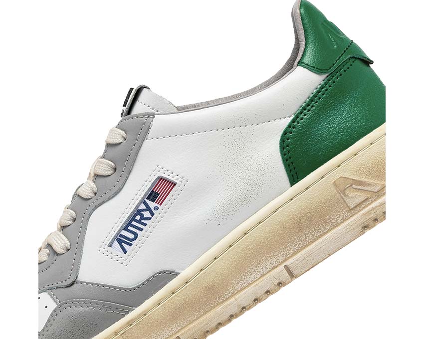 Autry Super Vintage Low Leat / Leat Wht - Grn Grey AVLMSV02