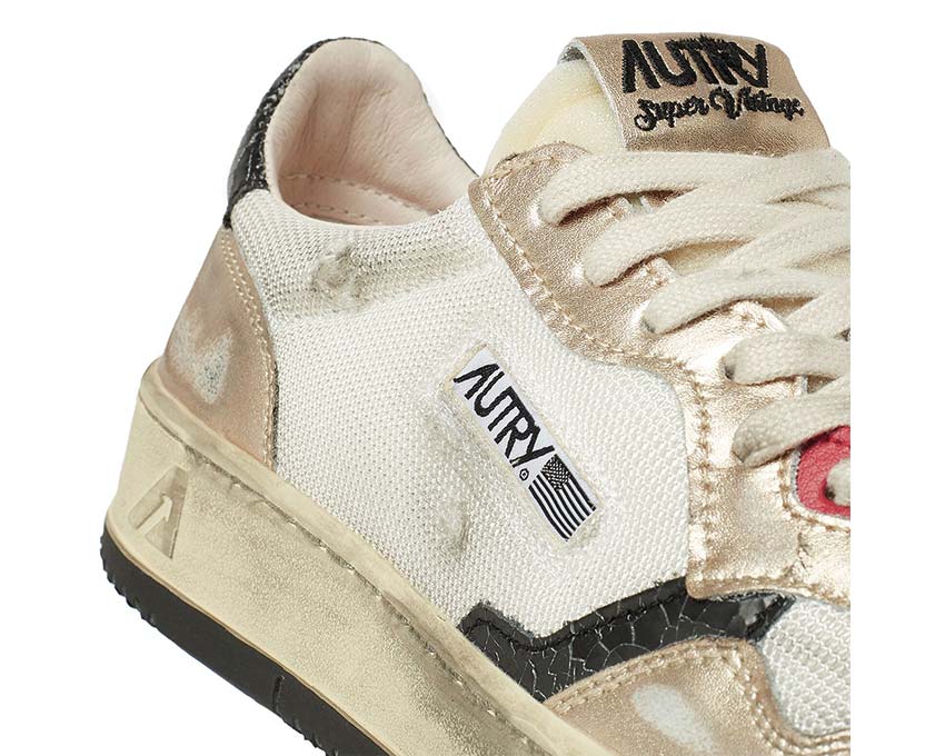 Autry Super Vintage Low Mesh / Suede White - Gold AVLMMS09