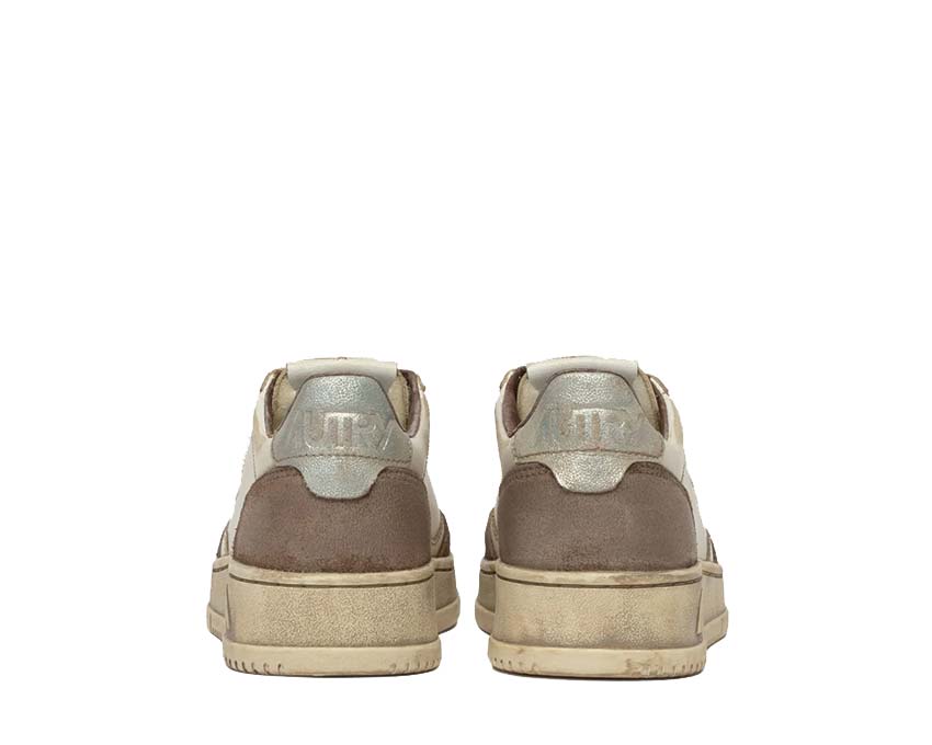 Autry Super Vintage Low White / Silver Leather - Burned Suede AVLMLS09