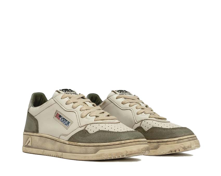 Autry Super Vintage Low White / Silver Leather - Lizard Suede AVLMLS10