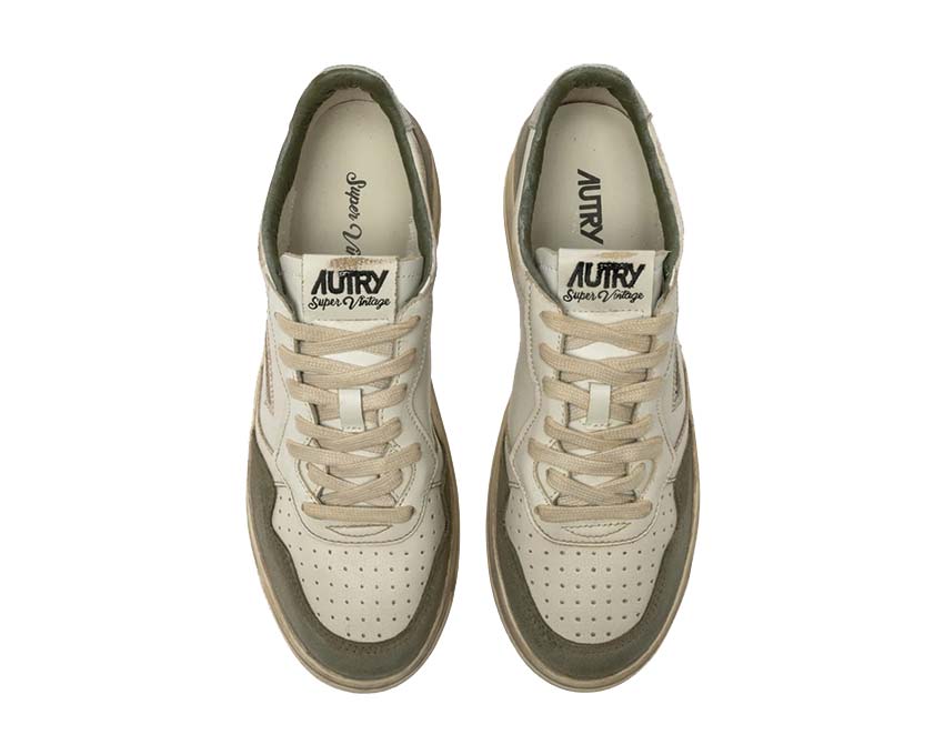 Autry Super Vintage Low White / Silver Leather - Lizard Suede AVLMLS10