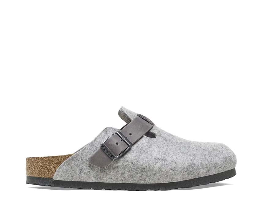 Buy Birkenstock Boston Natural Leather Light Grey 1026163 NOIRFONCE