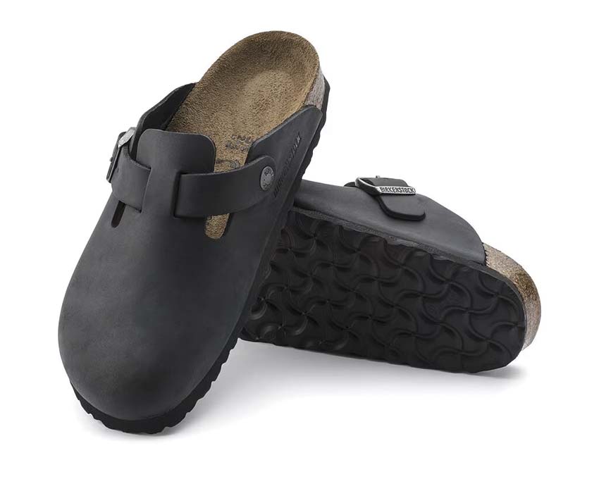 Birkenstock Boston Natural Leather Oiled Noir 0059463