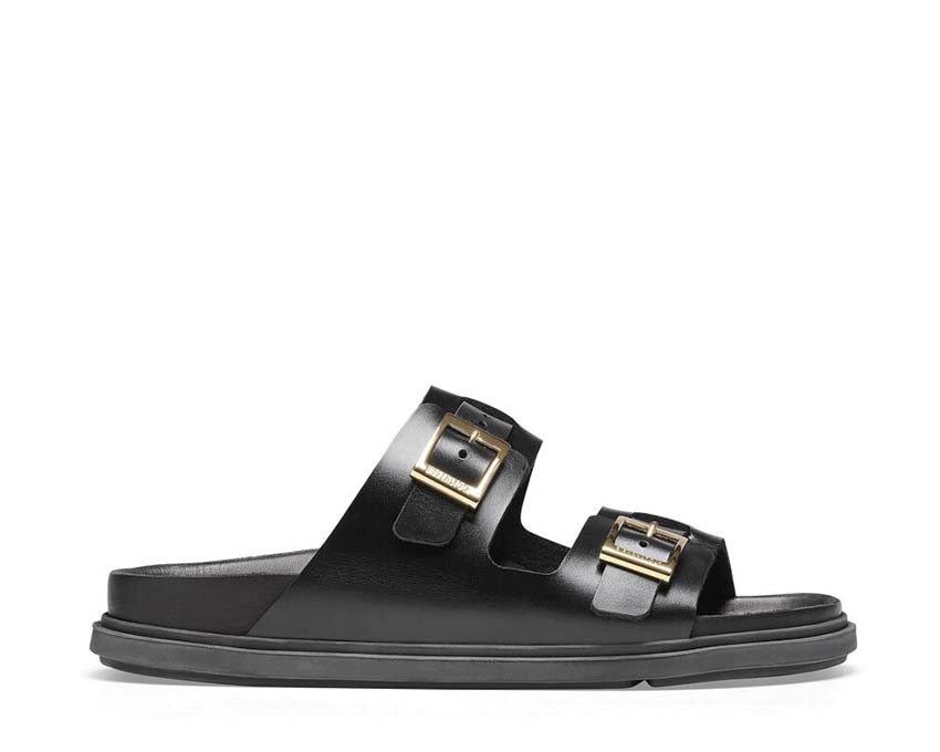 Black leather birkenstocks on sale