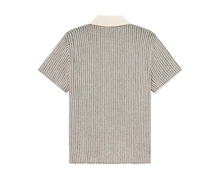 Les Deux Easton Knitted SS Shirt Ivory / Black LDM310127
