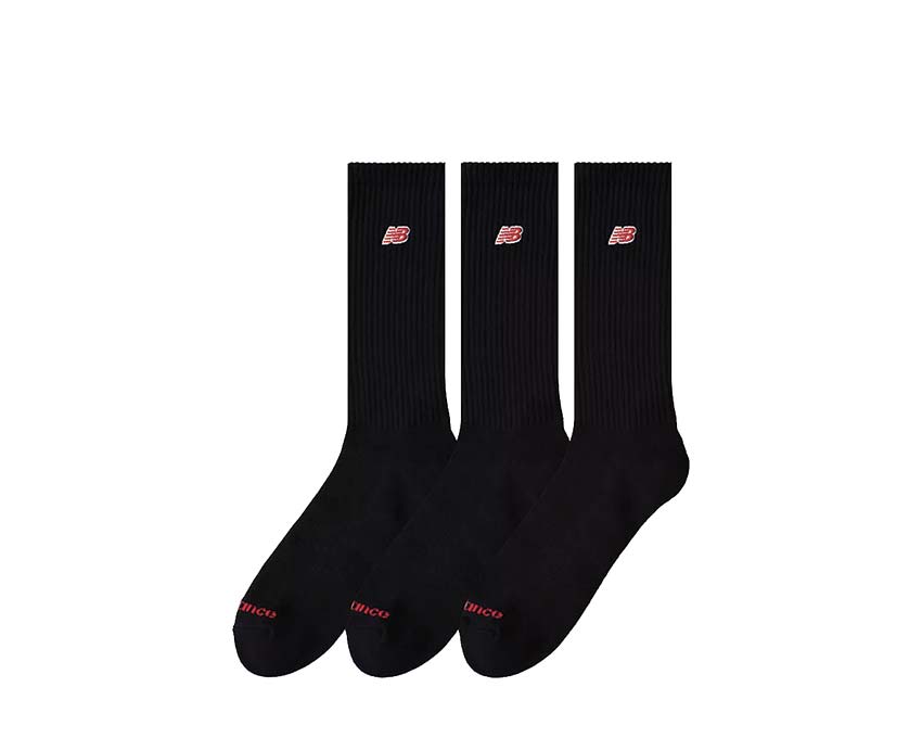 New Balance Patch Logo Crew 3 Pack Black LAS51263BK