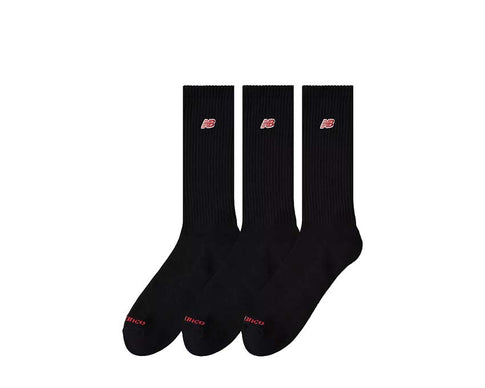 New Balance Patch Logo Crew 3 Pack Black LAS51263BK