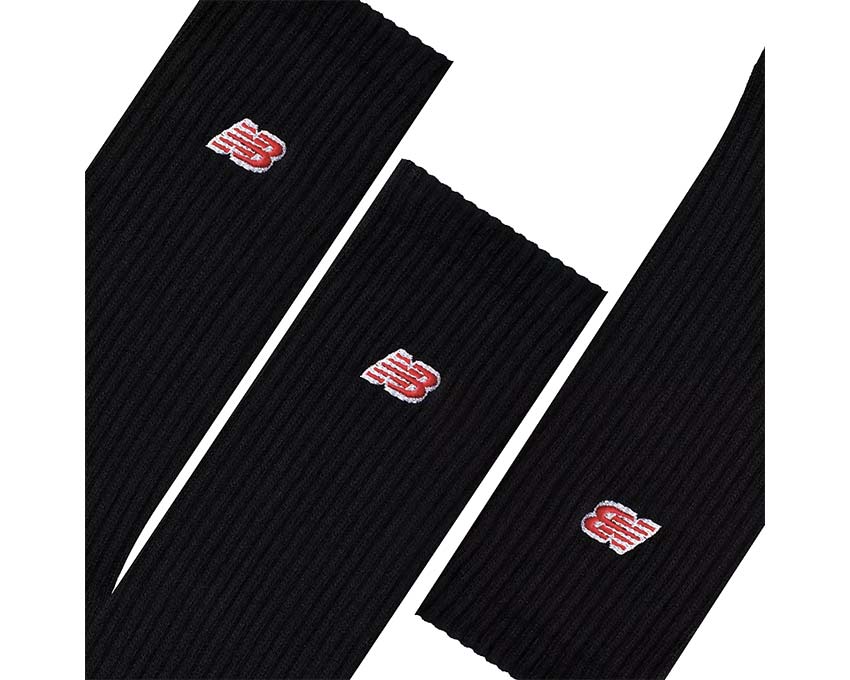 New Balance Patch Logo Crew 3 Pack Black LAS51263BK
