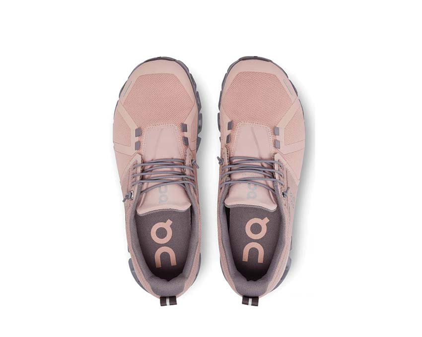 On Cloud 5 Waterproof W Rose/Fossil detalle — protección waterproof zapatilla mujer