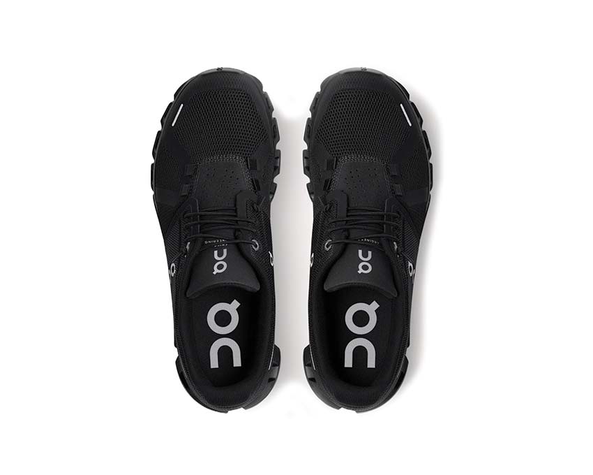 On Cloud 5 W All Black detalle — upper mesh zapatilla running mujer