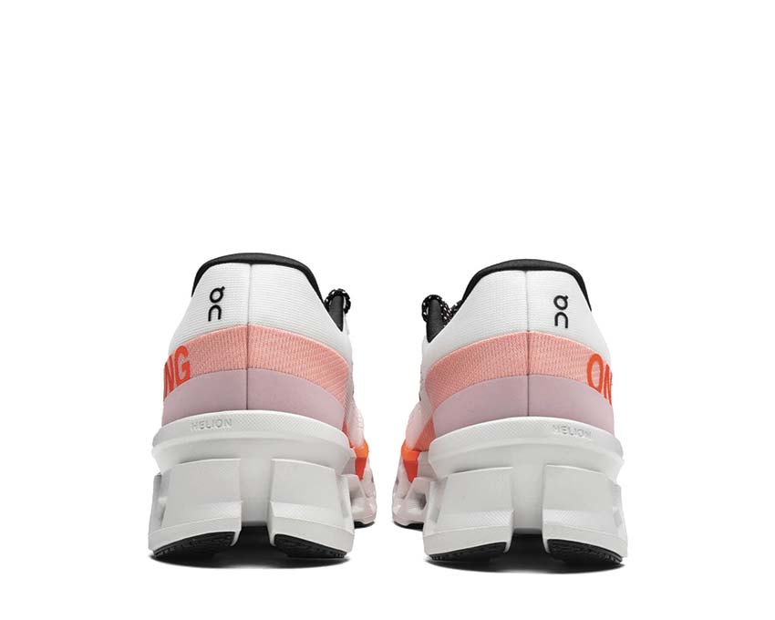 On Cloudmonster 2 White/Flame Detail — maximale Dämpfung Herren-Laufschuh