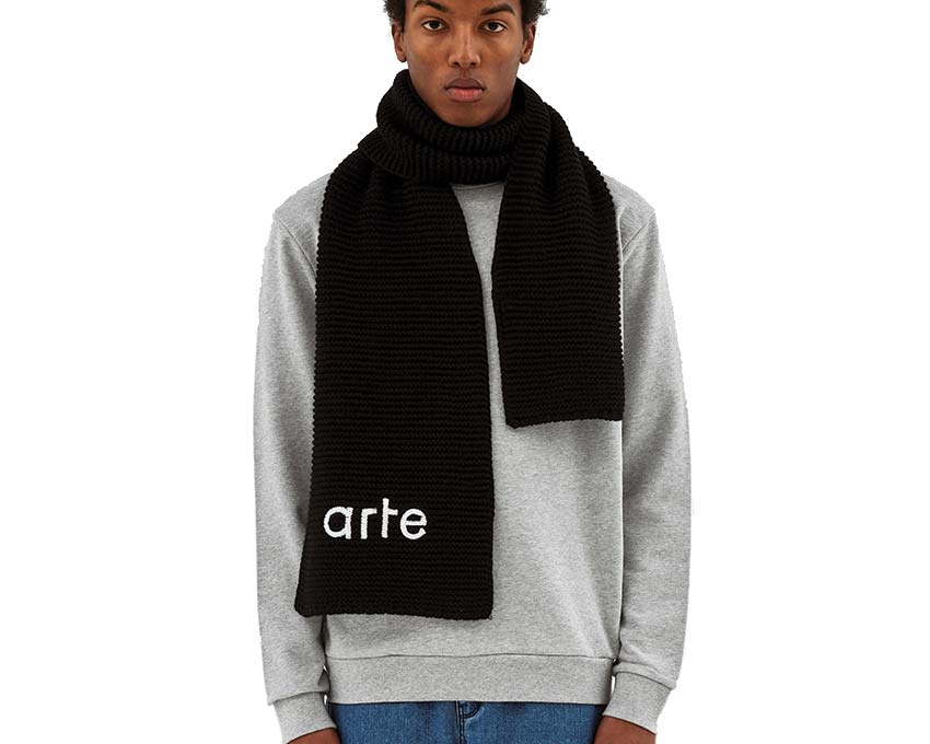 Arte Aaron Knit Scarf Black AW23-159AC