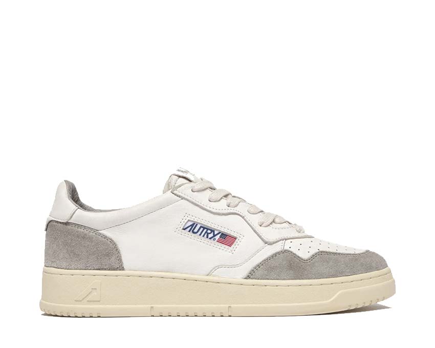 Autry Medalist Low Suede Goat / Suede White - Grey AULMGS25