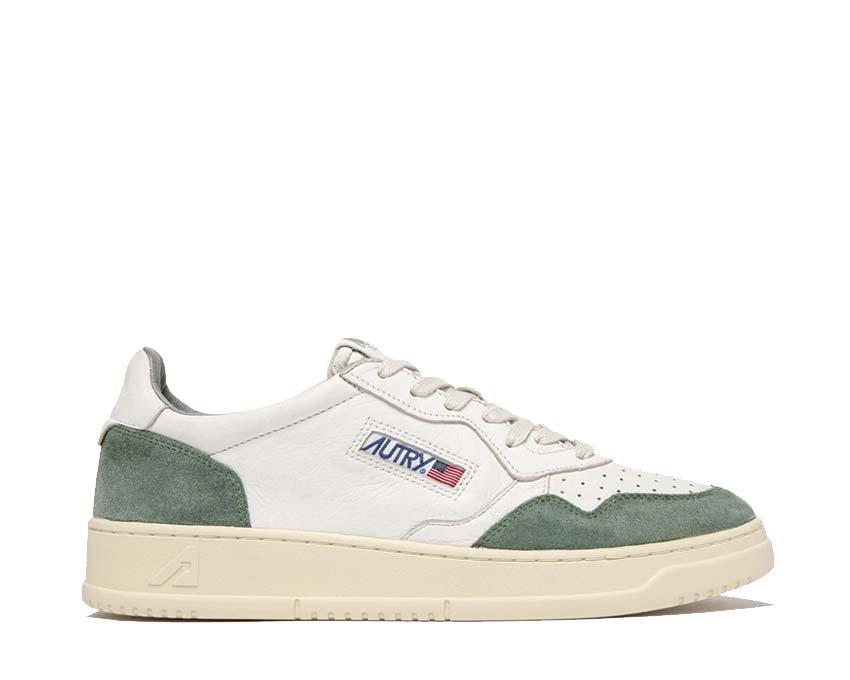 Autry Medalist Low Suede Goat / Suede White -Military AULMGS29