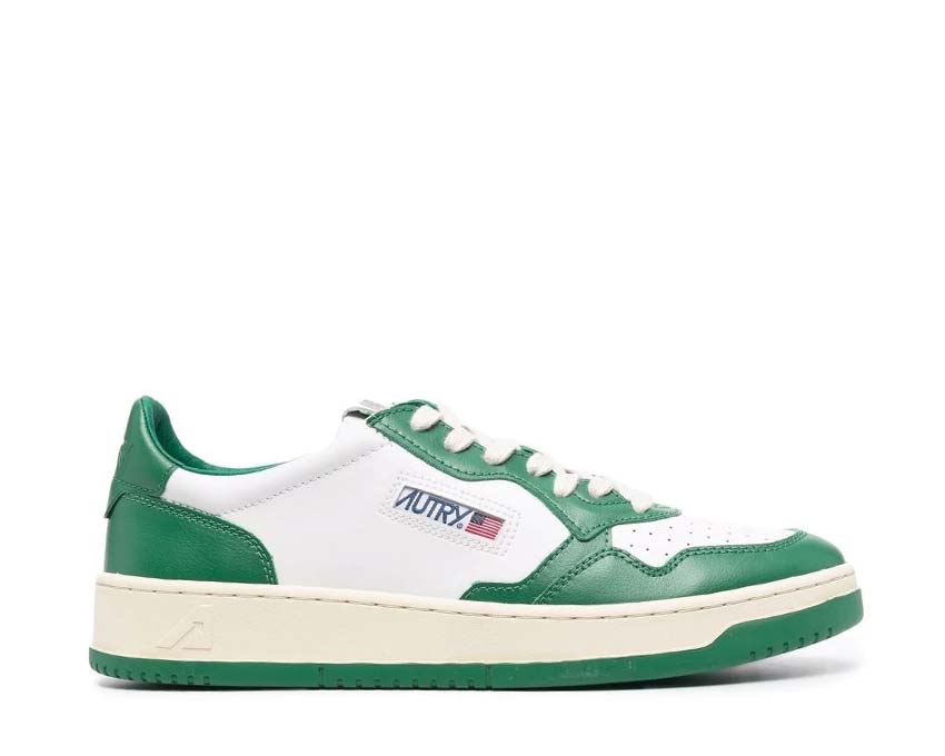 Autry Medalist Low Suede Leat / White / Green AULMWB03