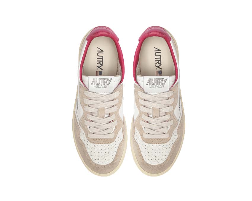 Autry Medalist Low W White / Leat - Fuchsia AULWVY04