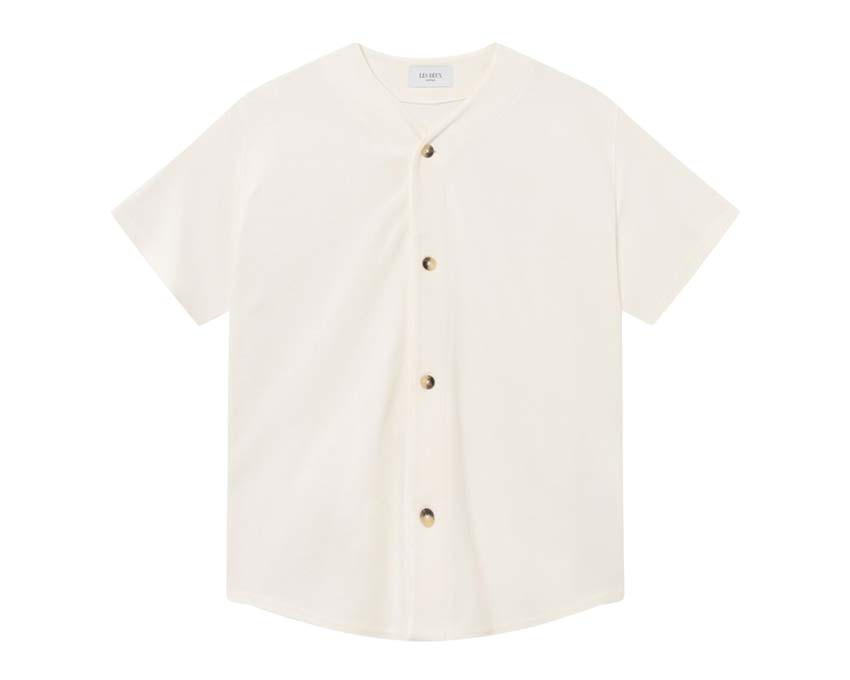 A-line long cotton shirt Light Ivory LDM101171