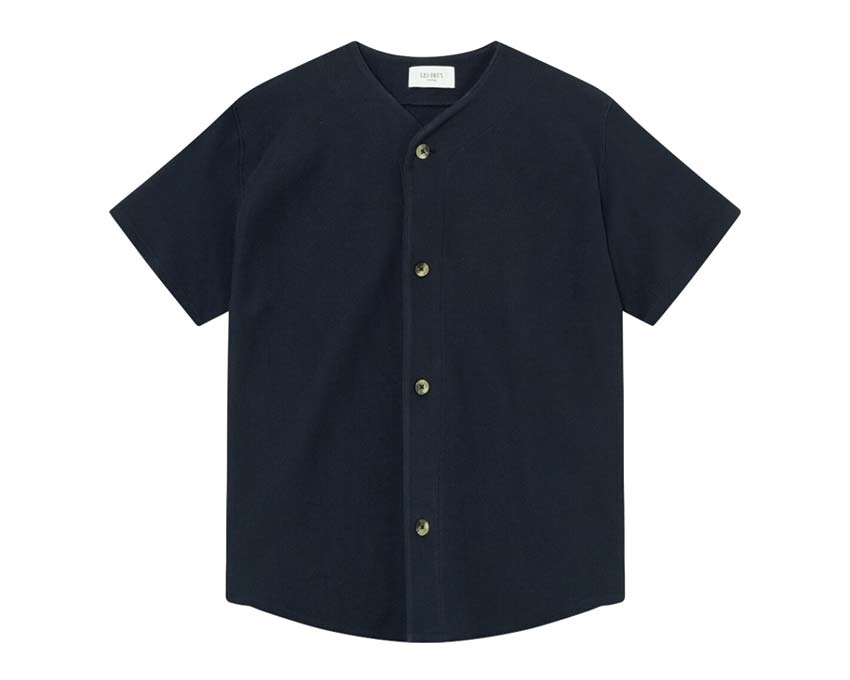 A-line long cotton shirt Dark Navy 460460