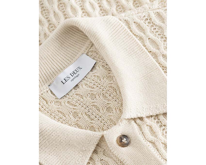 Les Deux Garrett Knitted Shirt Ivory 310088
