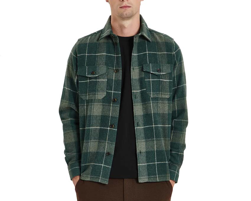 Les Deux Lennon Check Shirt Olive Night / Dusty Moss LDM410137