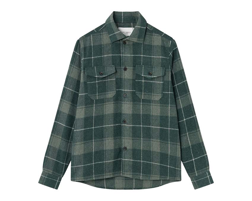 Les Deux Lennon Check Shirt Olive Night / Dusty Moss LDM410137