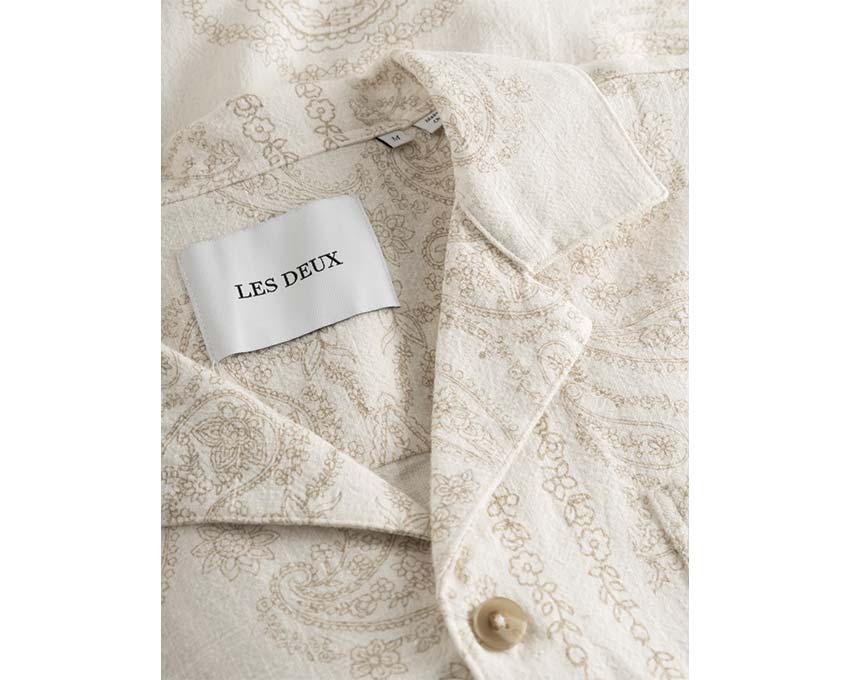 Les Deux Lesley Paisley SS Shirt Light Ivory LDM401076