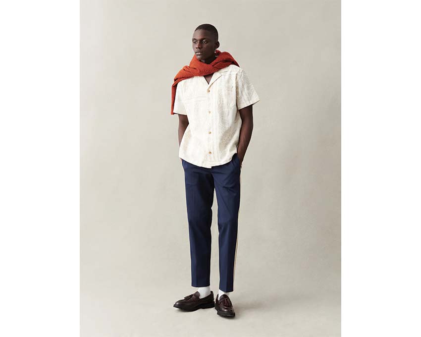 Les Deux Lesley Paisley SS Shirt Light Ivory LDM401076