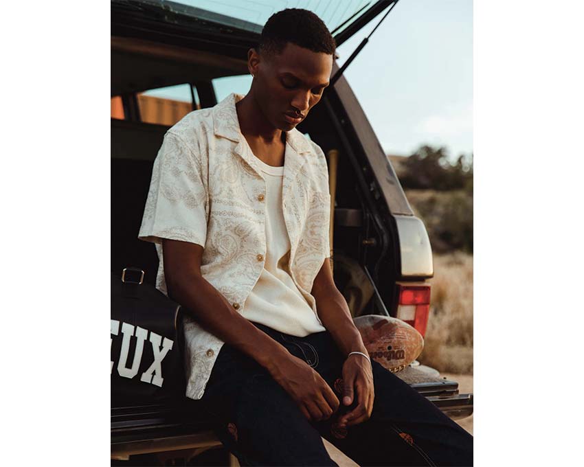 Les Deux Lesley Paisley SS Shirt Light Ivory LDM401076