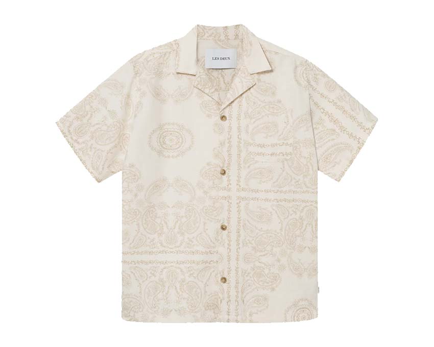 Les Deux Lesley Paisley SS Shirt Light Ivory LDM401076