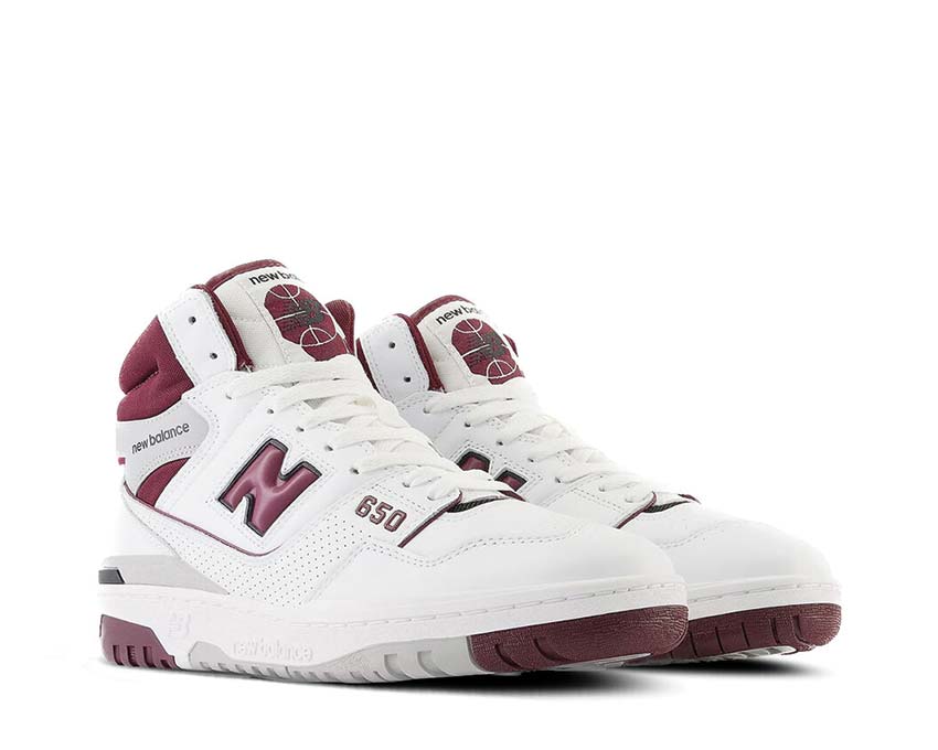 New Balance 650 White / Burgundy - Raincloud BB650RCH
