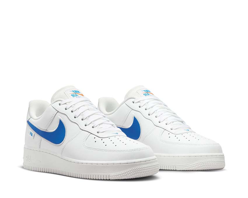 Nike Air Force 1 '07 Summit White / Photo Blue - Safety Orange FN7804-100