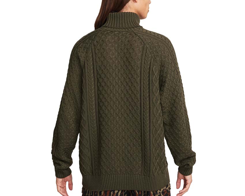 Nike Life Cable Knit Turtleneck Jumper Cargo Khaki FB7770-325