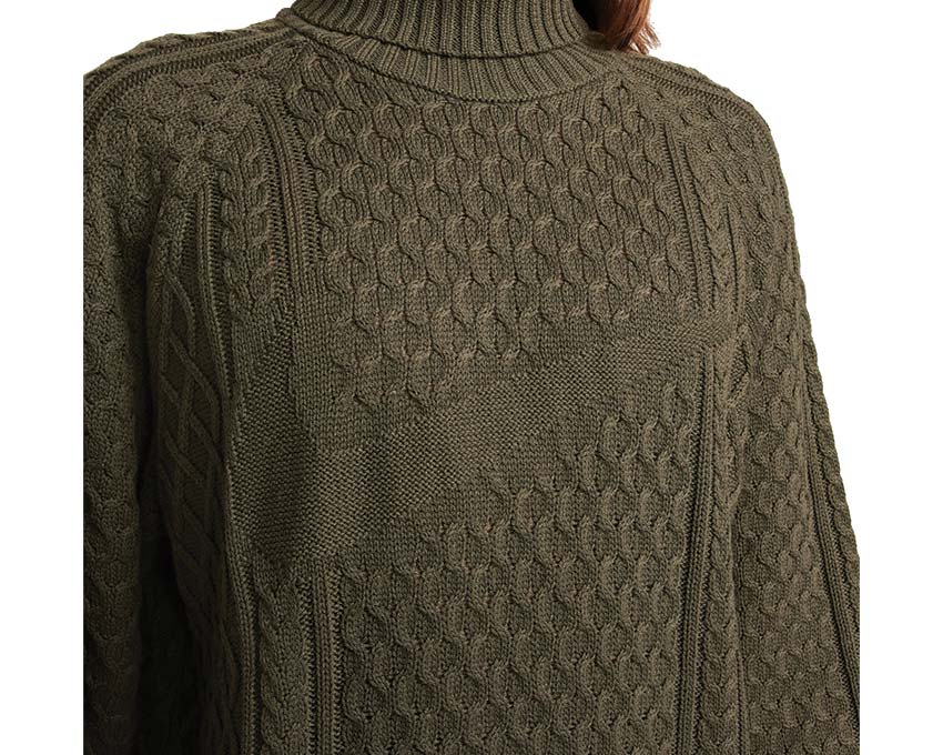 Nike Life Cable Knit Turtleneck Jumper Cargo Khaki FB7770-325