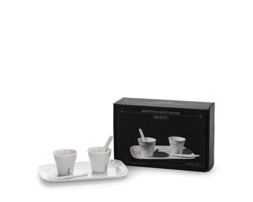 Seletti Selab + Alessandro Zambelli Estetico Quotidiano Coffee Set 2 Cups + 1 Tray