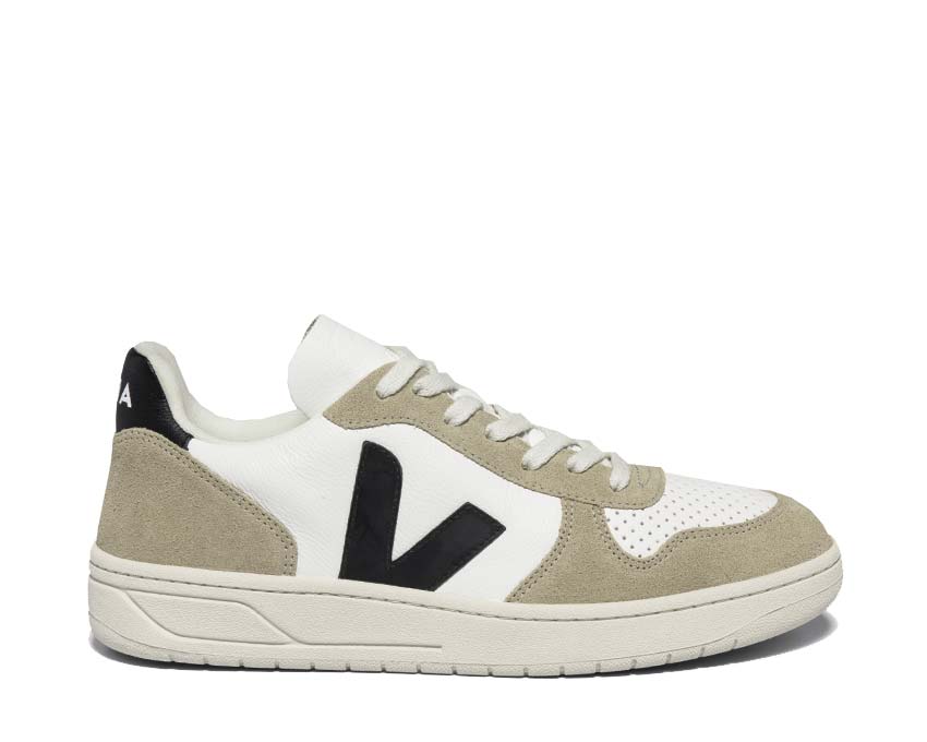 Veja V-10 Chromefree Extra White / Black - Sahara VX0503138B