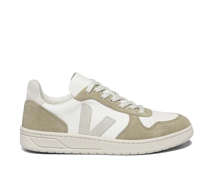 Veja Metallic-Effect Touch-Strap Sneakers Extra White / Natural - Sahara VX0503298A